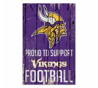 NFL Minnesota Vikings Orgoglioso To Support Wood Sign Targa Legno Deko Calcio