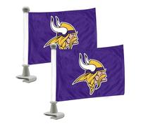 NFL Minnesota Vikings - Set di 2 bandiere dell'ambasciatore, stile ambasciatore, 2 pezzi, colore della squadra, taglia unica