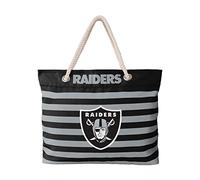 NFL Nautical Stripe Beach Pool Tote, Oakland Raiders