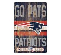 NFL New England Patriots Slogan Wood Sign Insegna IN Legno Go Pats Deko Calcio