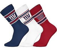NFL NEW YORK GIANTS 3pk Crew Socks - DBL/WHT/RED - 35/38