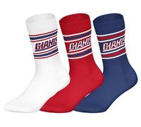 NFL NEW YORK GIANTS 3pk Crew Socks - WHT/RED/DBL - 39/42