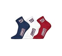 NFL NEW YORK GIANTS 3pk Quarter Socks - DBL/WHT/RED - 39/42
