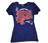 NFL Nuovo Inghilterra Patriots Super Ciotola Li Champions Blu Navy Donna T-Shirt