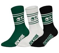 NFL NY JETS 3pk Crew Socks - GRN/WHT/BLK - 43/46