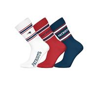 NFL PATRIOTS 3pk Crew Socks - WHT/RED/BLU - 39/42