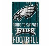 NFL Philadelphia Eagles Orgoglioso To Support Wood Sign Targa Legno Deko Calcio