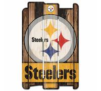 NFL Pittsburgh Steelers Plank Fence Wood Sign Insegna IN Legno Deko Zaun 43x28cm