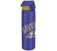 Ion8 Borraccia Acciaio Inox, 600ml, a Prova di Perdite, Facile da Aprire, Serratura Sicura, Lavabile in Lavastoviglie, Adatta a Portabicchieri, Maniglia per il Trasporto, Durevole, Design NFL Ravens