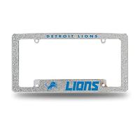 NFL Rico Industries Detroit Lions Chrome All Over Automotive Bling cornice targa 30,5 x 15,2 cm cromato su tutta la superficie automobilistica Bling cornice targa design per auto/camion/SUV