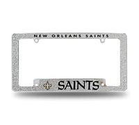 NFL Rico Industries New Orleans Saints Chrome All Over Automotive Bling cornice targa 30,5 x 15,2 cm cromato su tutto il telaio della targa automobilistico Bling design per auto/camion/SUV