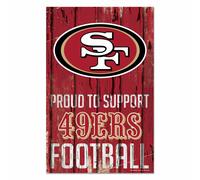 NFL San Francisco 49ers Orgoglioso To Support Wood Sign Targa Legno Deko Calcio