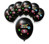 NFL San Francisco 49ers - Set di 6 palloncini per festa di compleanno per animali domestici, con licenza NFL Football Team Dog & Cat Decorazione per feste di compleanno a tema sportivo con cani B-Day