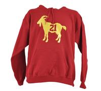 NFL San Francisco Frank Gore #21 Capra Rosso Uomo Cappuccio Maglione Inverno