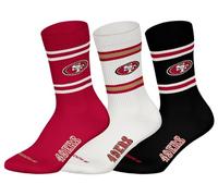 NFL SAN FRANSISCO 49ERS 3pk Crew Socks - RED/WHT/BLK - 43/46