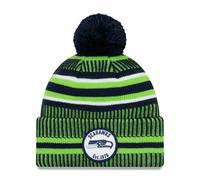 NFL Seattle Seahawks Linea Laterale 2019 Bobble Lana Ammanettato Knit Hat Newera