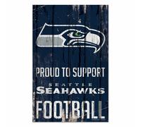 NFL Seattle Seahawks Orgoglioso To Support Wood Sign Targa Legno Deko Calcio