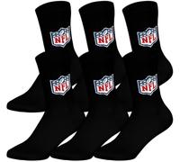 NFL SHIELD 6pk Crew Socks - BLK - 39/42