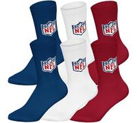NFL SHIELD 43/46 - Calzini equipaggio da 6 pezzi, colore: blu/rosso