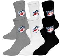 NFL SHIELD 6pk Crew Socks - MGR/WHT/BLK - 35/38