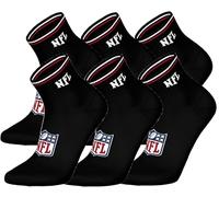 NFL SHIELD 6pk Quarter Socks - BLK - 43/46