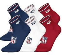 NFL SHIELD 6pk Quarter Socks - BLU/WHT/RED - 43/46
