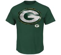NFL T-Shirt Green Bay Packers Line-To-Gain Di Majestic Football Nuovo Verde