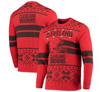 NFL Ugly Felpa Cleveland Browns Pullover LED 2Stripe Luce Illuminazione Natale