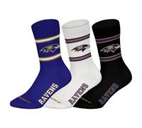 NFL Unisex Calzini, 3er Pacco - Squadre, 3Pack Crew Calcio, Logo, Ba
