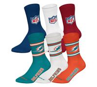 NFL Unisex Calzini, 6er Pacco - Squadre, 6Pack Crew Calcio, Logo, Ba