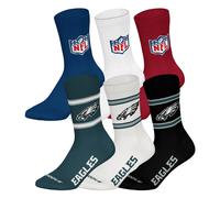 NFL Unisex Calzini, 6er Pacco - Squadre, 6Pack Crew Calcio, Logo, Ba