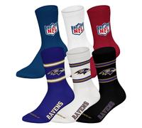 NFL Unisex Calzini, 6er Pacco - Squadre, 6Pack Crew Calcio, Logo, Ba