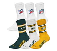 NFL Unisex Calzini, 6er Pacco - Squadre, 6Pack Crew Calcio, Logo, Ba