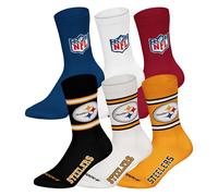 NFL Unisex Calzini, 6er Pacco - Squadre, 6Pack Crew Calcio, Logo, Ba