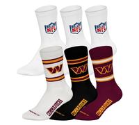 NFL Unisex Calzini, 6er Pacco - Squadre, 6Pack Crew Calcio, Logo, Ba
