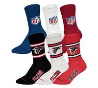NFL Unisex Calzini, 6er Pacco - Squadre, 6Pack Crew Calcio, Logo, Ba