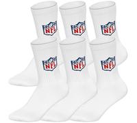 NFL Unisex Shield 6pk Crew Sport Socks, bianco, 39-42 EU