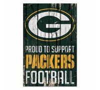 NFL Verde Bay Packers Orgoglioso To Support Wood Sign Targa Legno Deko Calcio