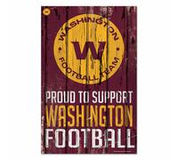 NFL Washington Commanders Orgoglioso To Support Wood Sign Targa Legno Calcio