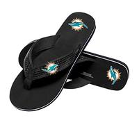 NFL Womens NFL Infradito con Paillettes - Donna, Donna, Sequin Flip Flop, Miami Dolphins, Medium