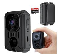 NFMAXONE Mini telecamera spia nascosta con immagini Full HD, visione notturna e rilevamento del movimento - Funziona senza Wi-Fi, include MicroSD da 32 GB, per parcheggi e luoghi senza Internet