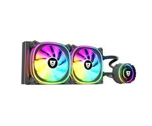Nfortec - ATRIA X Liquid CPU Cooling ARGB 240 mm, Infinity Mirror ruotabile di 360 gradi, 2 ventole PWM ARGB da 120 mm, compatibile con AMD e Intel, nero