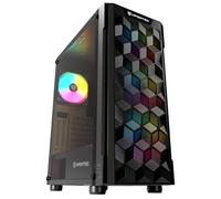 Nfortec - AZIR Case per PC Gaming Mid Tower (ATX), 4x ventole ARGB da 120 mm incluse, rete frontale, lato in vetro temperato, nero