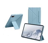 NFQZAWSKX HHF Tab Accessori Y-Fold Protective Case with Pen Slot Anti-Drop Soft Shell Suitable per iPad PRO 13 inch 2024/Pro 2020/2021/2022 12.9 Inches(Blu)
