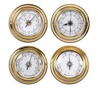 NFRADFM Barometro termometro igrometro,4pcs combinazione barometro,Stazione meteo Shell di rame,Barometro montato a parete