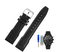 NFRFK Cinturino per orologio in vera pelle per piloti IWC Piccolo Principe Maschio Mark 18 Big Fly Portogallo Cinturino morbido e confortevole Cinturino da 20 mm(Black-steel-K10,20mm)