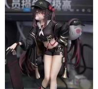 NFsgVCGJ Action Figure Anime Modello Statua-rosso e nero con due code di cavallo e occhi dorati, con un cappello con lingua d'anatra, tenendo uno skateboard nero, indossa un'uniforme, alto 23 cm, peso
