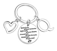 Nfyxcaz A-Z Lettera portachiavi Per La Famiglia Miglior Amico Dietro Di Voi Tutti I Vostri Ricordi Gioielli Inspirational Portachiavi Per Sorella Fratello Regali di Compleanno Graduation Present (Q)