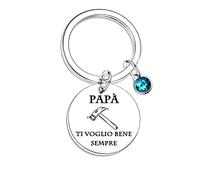 Nfyxcaz Papà Regali Portachiavi Per Papà Da Figlia Figlio Regalo Di Compleanno Del Giorno Del Papà Per Papà Regali per papàTi Voglio Bene Sempre Portachiavi (Papà ti voglio)
