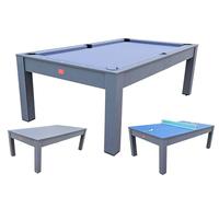 NG Biliardi - Biliardo GIUNONE GRIGIO (226 cm) - diventa Ping Pong e tavolo da pranzo - accessori inclusi per il gioco